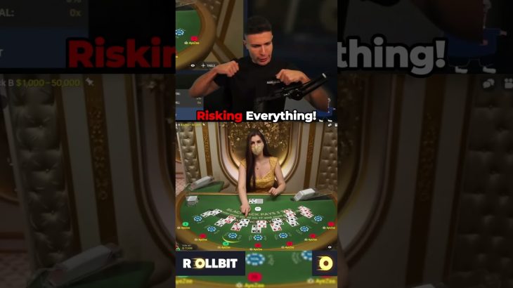 Streamer Risks Everything In This $77,000 Blackjack Bet At The Casino! #blackjack #rollbit #casino